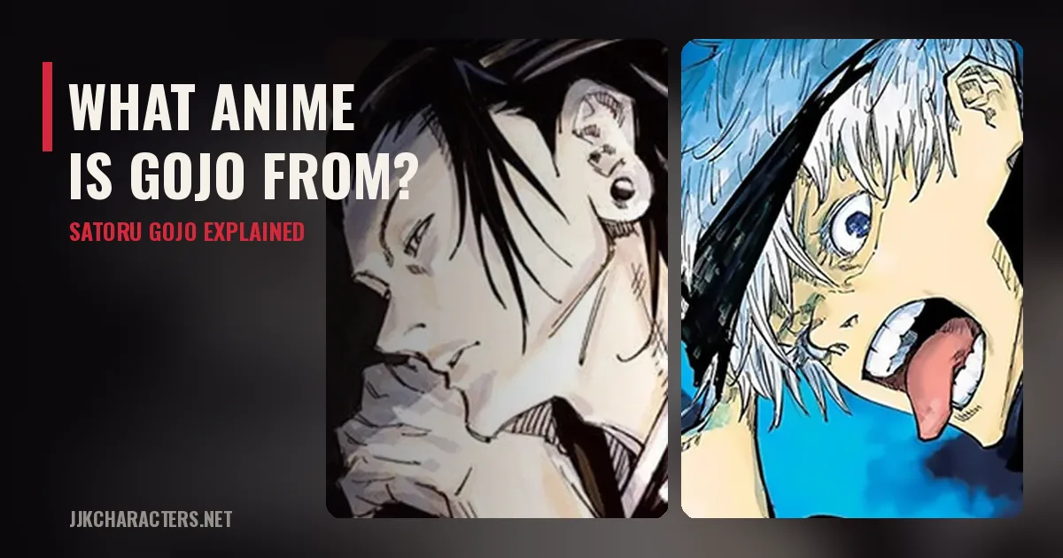 Collage of Suguru Geto and Satoru Gojo with the title What Anime Is Gojo From
